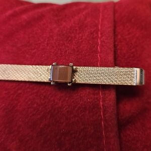 Vgt Swank Tie Clip Stick W/Brown Stone 2 1/4" Long